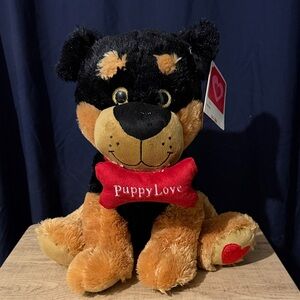 Plush Dog Toy - Black and Tan
